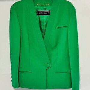 Louis Feraud Vintage Green Blazer 12 Vintage German Wool Tailored Chic Old Money
